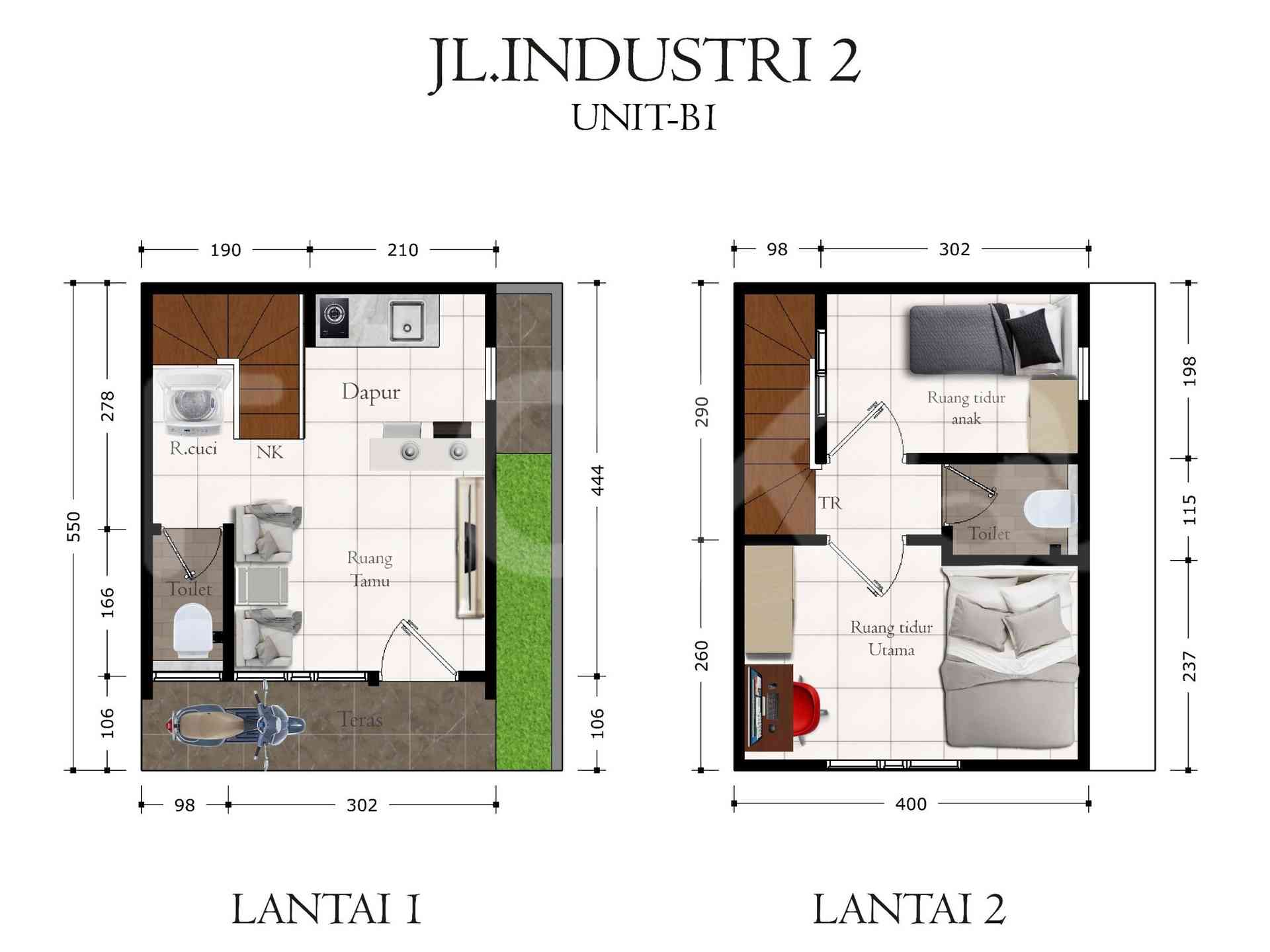 47 sqm, 2 BR house for sale in Jl Industri 2, Pasar Baru Jakarta Pusat, Gunung Sahari 2