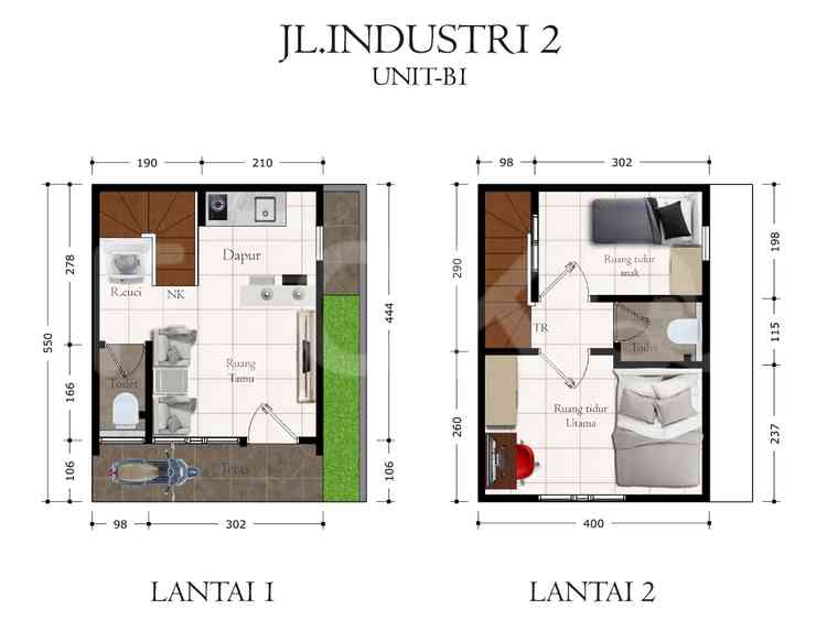 Dijual Rumah 2 BR, Luas 47 m2 di Jl Industri 2, Pasar Baru Jakarta Pusat, Gunung Sahari 2