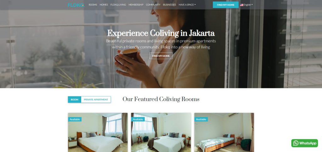 flokq website for monthly rent apartment in jakarta