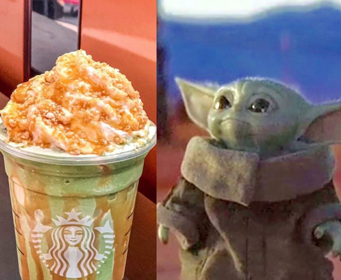 menu starbucks baby yoda frappucino